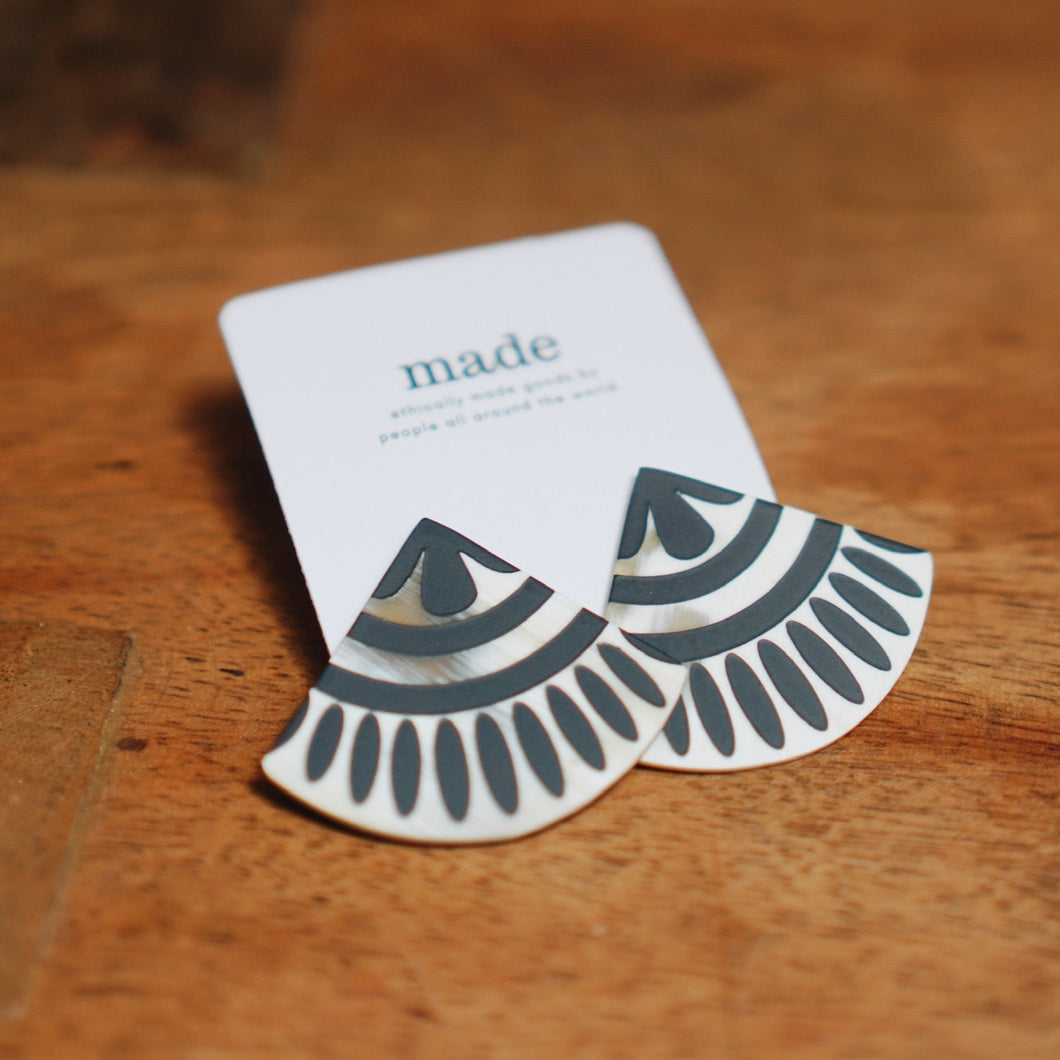 Black Tile Earrings