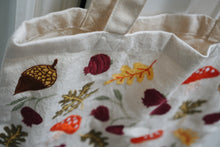Fall Foliage Embroidered Tote