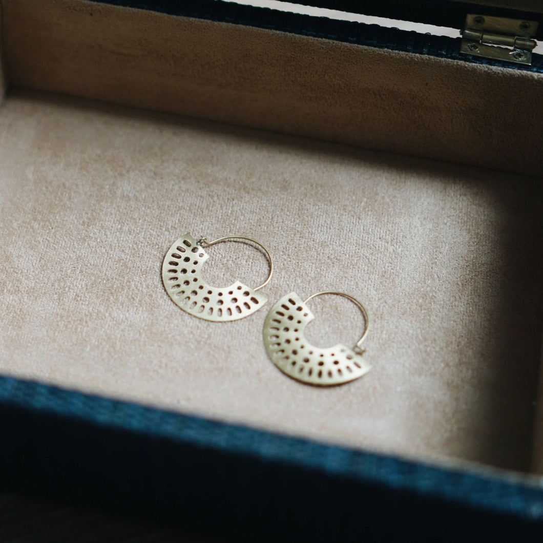 Abhaya Cutout Gold Hoop Earrings
