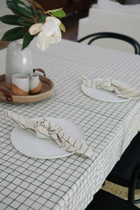 Block Print Grid Tablecloth