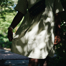 Nico Short Sleeve Mini Dress Sage Gingham