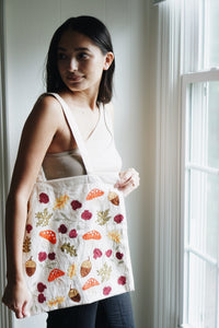 Fall Foliage Embroidered Tote