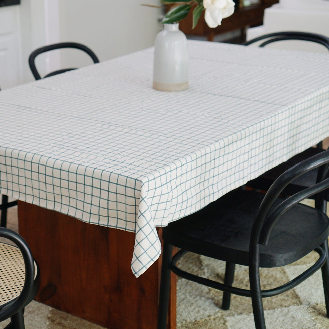 Block Print Grid Tablecloth