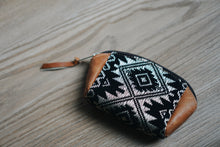 Handwoven Brocade and Leather Change Purse
