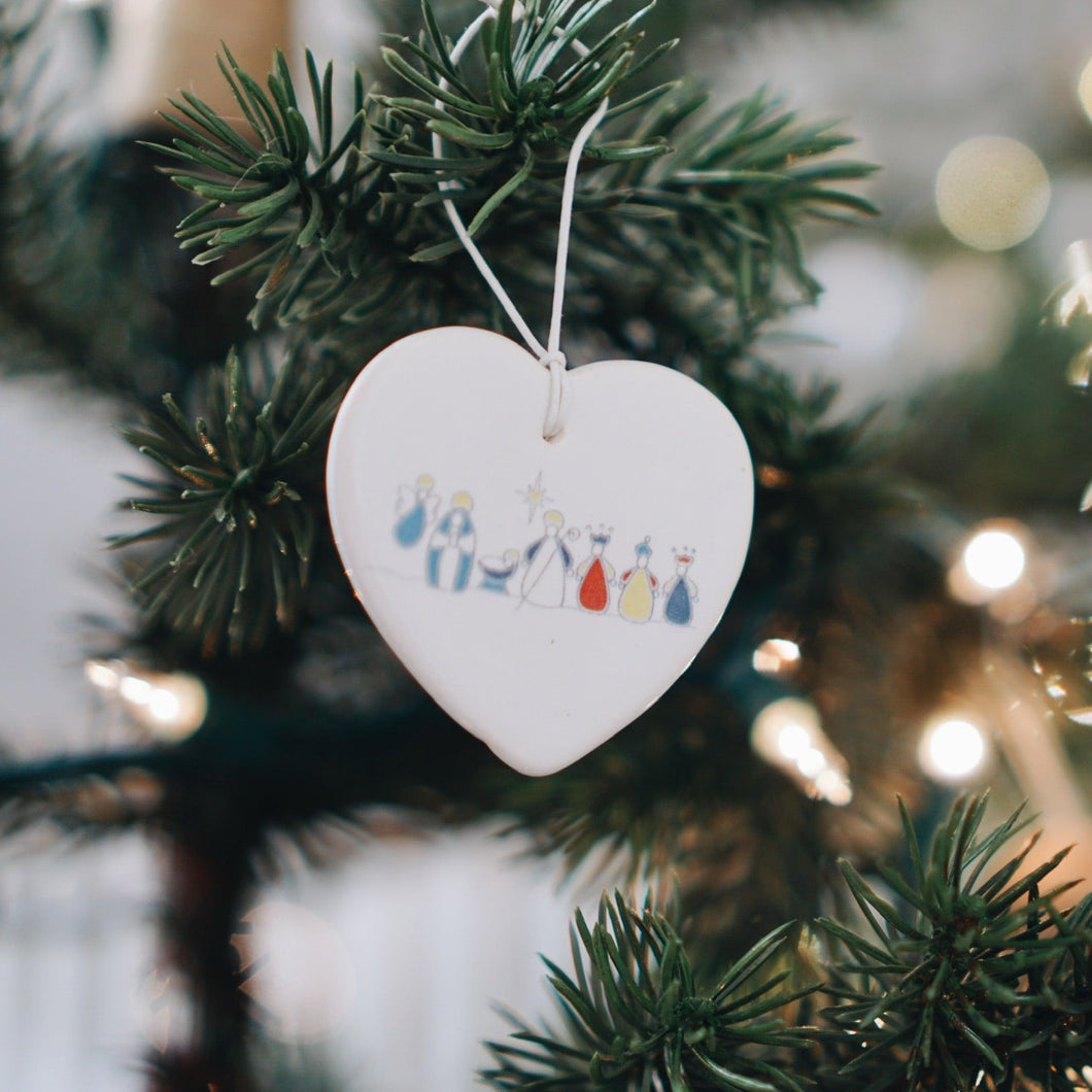 Heart Nativity Ornament