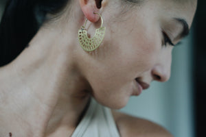 Abhaya Cutout Gold Hoop Earrings
