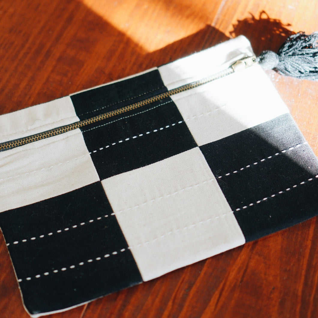 Checkered Pouch Clutch