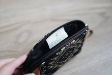 Handwoven Brocade and Leather Change Purse