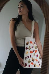 Fall Foliage Embroidered Tote