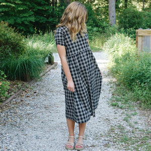 Kavita Black Plaid Dress