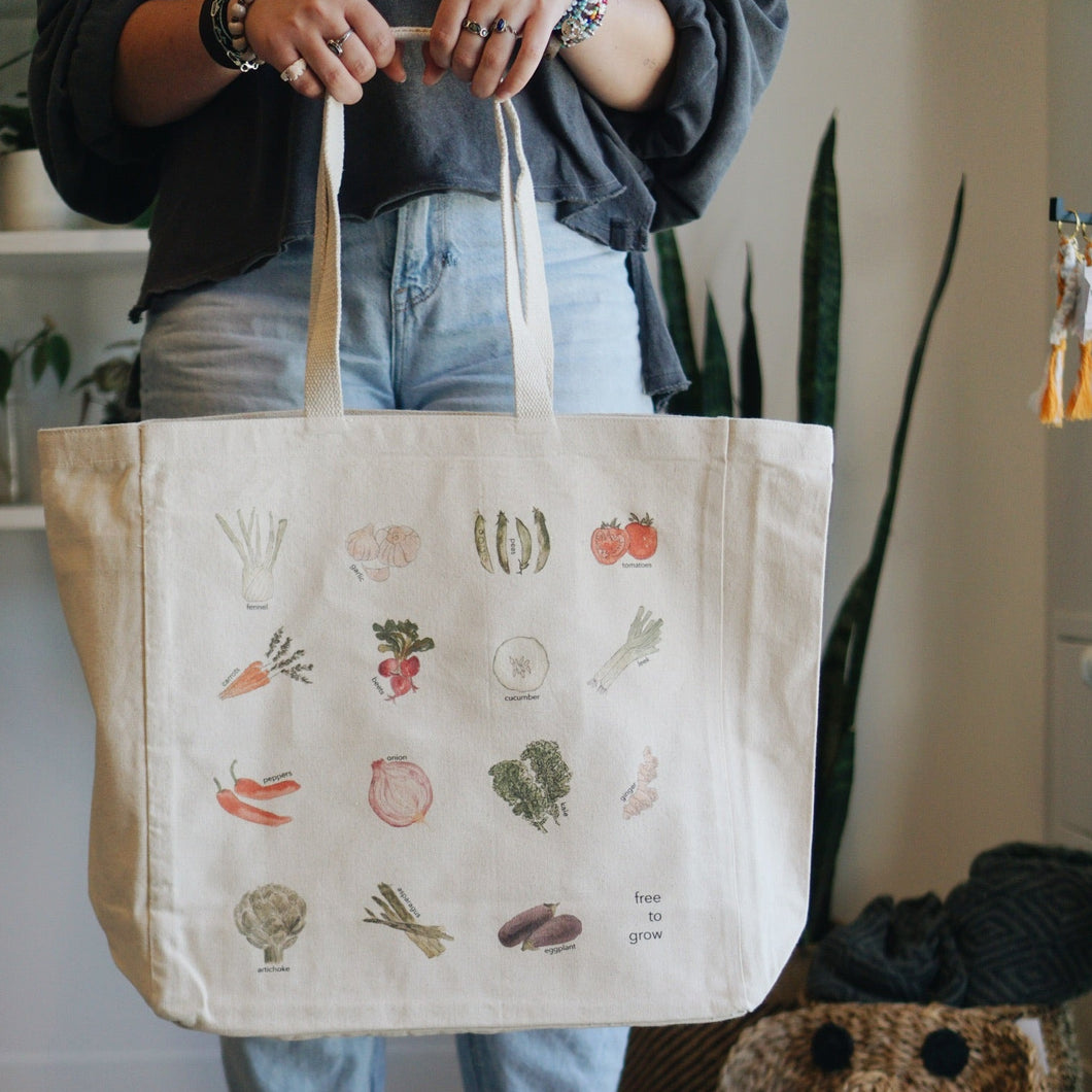 Free to Grow Vegetable Tote Bag