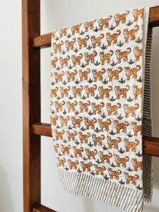 Tiger Block Printed Kantha Quilt