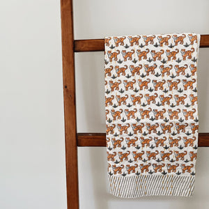 Tiger Block Printed Kantha Quilt
