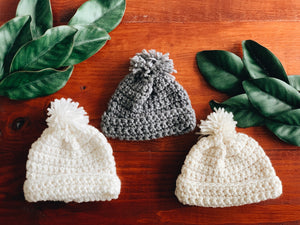 Ivory Baby Hats by Nana