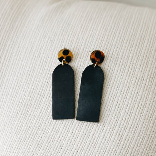 Black Corral Earrings