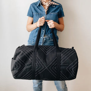 Arrow-Stitch Weekender Duffel Bag