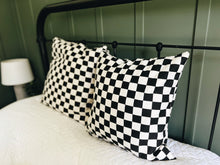 Black Checkered Pillow Cover