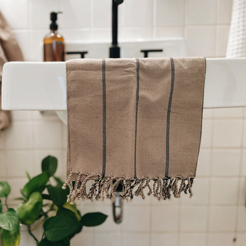 The Dainty Black Stripe Hand Towel